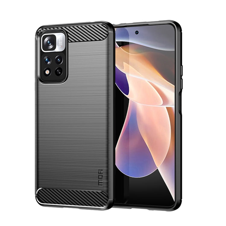 For Xiaomi Redmi Note11 Pro / Note 11 Pro+ MOFI Gentleness Series Brushed Texture Carbon Fiber Soft TPU Phone Case(Black) - Xiaomi Cases by MOFI | Online Shopping UK | buy2fix