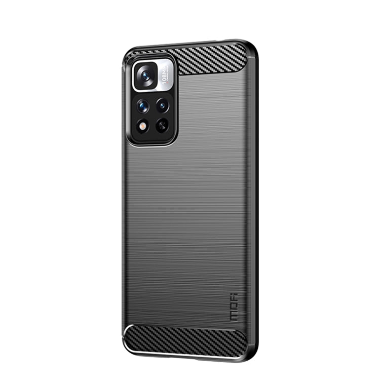 For Xiaomi Redmi Note11 Pro / Note 11 Pro+ MOFI Gentleness Series Brushed Texture Carbon Fiber Soft TPU Phone Case(Black) - Xiaomi Cases by MOFI | Online Shopping UK | buy2fix