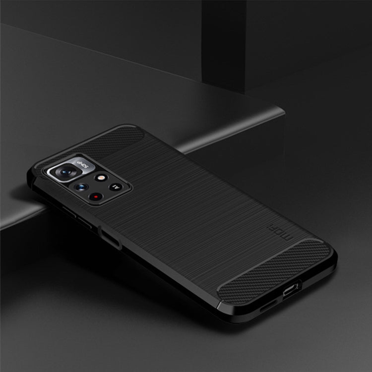 For Xiaomi Redmi Note11 Pro / Note 11 Pro+ MOFI Gentleness Series Brushed Texture Carbon Fiber Soft TPU Phone Case(Black) - Xiaomi Cases by MOFI | Online Shopping UK | buy2fix