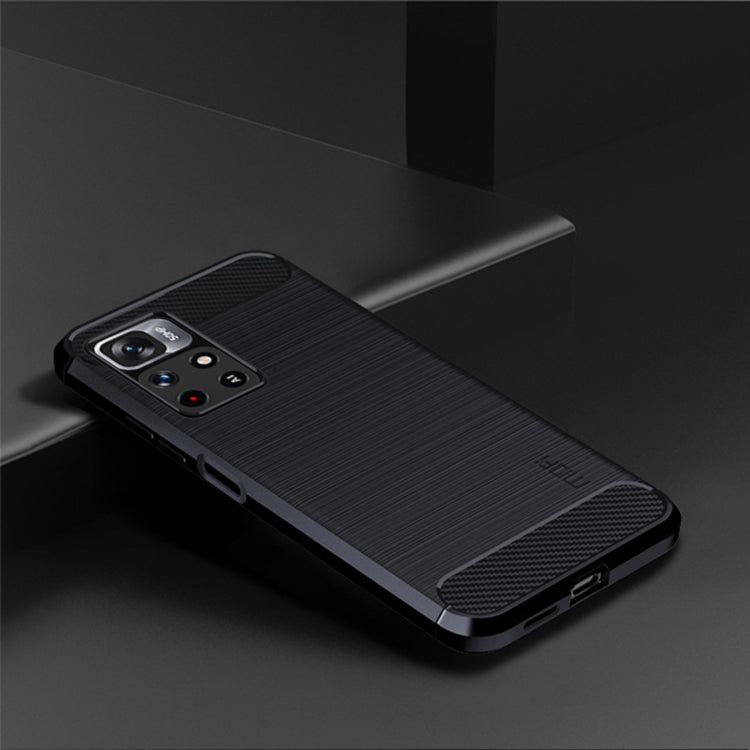 For Xiaomi Redmi Note11 Pro / Note 11 Pro+ MOFI Gentleness Series Brushed Texture Carbon Fiber Soft TPU Phone Case(Blue) - Xiaomi Cases by MOFI | Online Shopping UK | buy2fix