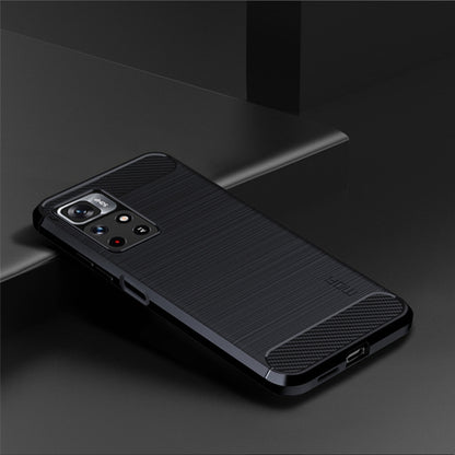 For Xiaomi Redmi Note11 Pro / Note 11 Pro+ MOFI Gentleness Series Brushed Texture Carbon Fiber Soft TPU Phone Case(Blue) - Xiaomi Cases by MOFI | Online Shopping UK | buy2fix