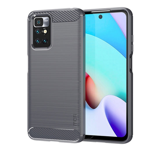For Xiaomi Redmi 10 / 10 Prime MOFI Gentleness Series Brushed Texture Carbon Fiber Soft TPU Phone Case(Gray) - Xiaomi Cases by MOFI | Online Shopping UK | buy2fix
