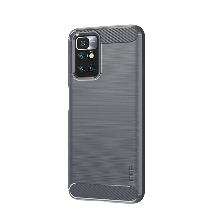 For Xiaomi Redmi 10 / 10 Prime MOFI Gentleness Series Brushed Texture Carbon Fiber Soft TPU Phone Case(Gray) - Xiaomi Cases by MOFI | Online Shopping UK | buy2fix