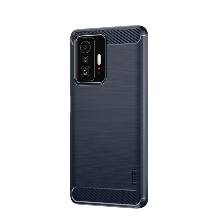 For Xiaomi Mi 11T / 11T Pro MOFI Gentleness Series Brushed Texture Carbon Fiber Soft TPU Phone Case(Blue) - Xiaomi Cases by MOFI | Online Shopping UK | buy2fix