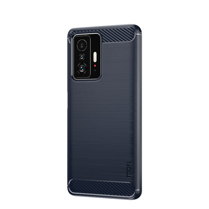 For Xiaomi Mi 11T / 11T Pro MOFI Gentleness Series Brushed Texture Carbon Fiber Soft TPU Phone Case(Blue) - Xiaomi Cases by MOFI | Online Shopping UK | buy2fix