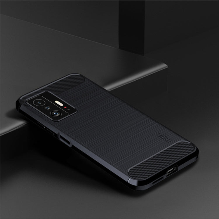 For Xiaomi Mi 11T / 11T Pro MOFI Gentleness Series Brushed Texture Carbon Fiber Soft TPU Phone Case(Blue) - Xiaomi Cases by MOFI | Online Shopping UK | buy2fix