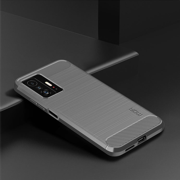 For Xiaomi Mi 11T / 11T Pro MOFI Gentleness Series Brushed Texture Carbon Fiber Soft TPU Phone Case(Gray) - Xiaomi Cases by MOFI | Online Shopping UK | buy2fix