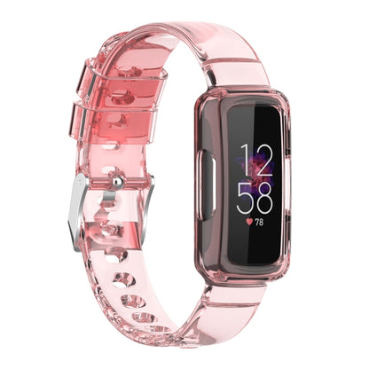 For Fitbit Luxe Transparent Silicone Integrated Watch Band(Transparent Pink) - Watch Bands by buy2fix | Online Shopping UK | buy2fix