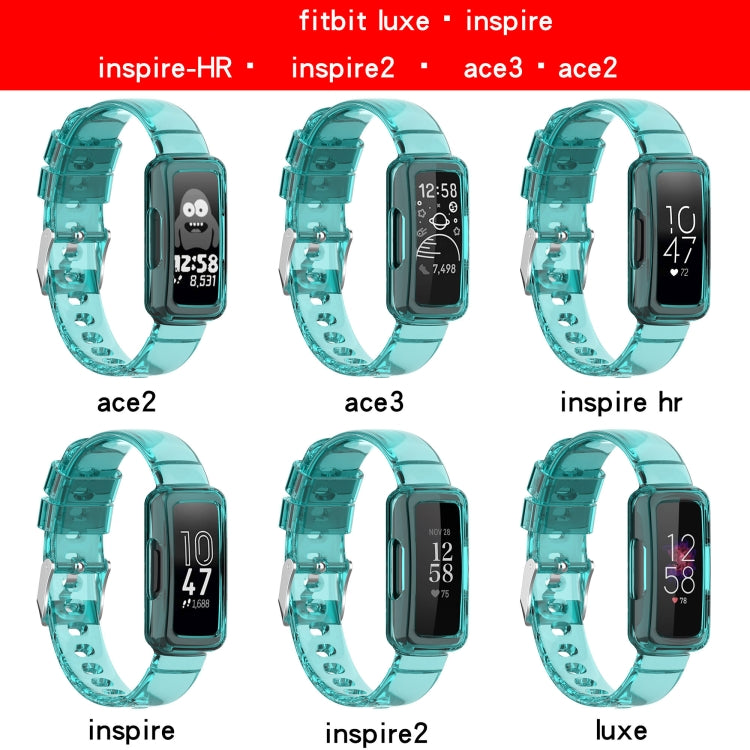 For Fitbit Ace 2 Transparent Silicone Integrated Watch Band(Transparent Blue) - Watch Bands by buy2fix | Online Shopping UK | buy2fix