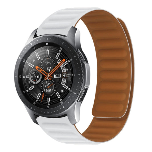 For Samsung Galaxy Gear S3 Silicone Magnetic Watch Band(White) - Watch Bands by buy2fix | Online Shopping UK | buy2fix