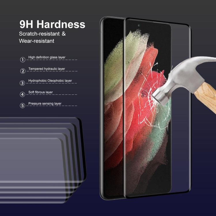 For Samsung Galaxy S21 Ultra 5pcs ENKAY 0.26mm 3D Curved Full Hot Bending Tempered Glass Film - Galaxy Tempered Glass by ENKAY | Online Shopping UK | buy2fix