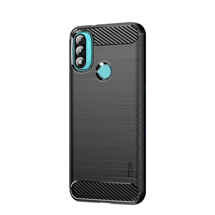 For Motorola Moto E20 / E30 / E40 MOFI Gentleness Series Brushed Texture Carbon Fiber Soft TPU Case(Black) - Motorola Cases by MOFI | Online Shopping UK | buy2fix