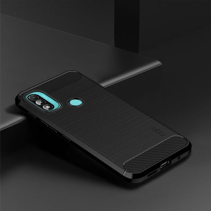 For Motorola Moto E20 / E30 / E40 MOFI Gentleness Series Brushed Texture Carbon Fiber Soft TPU Case(Black) - Motorola Cases by MOFI | Online Shopping UK | buy2fix