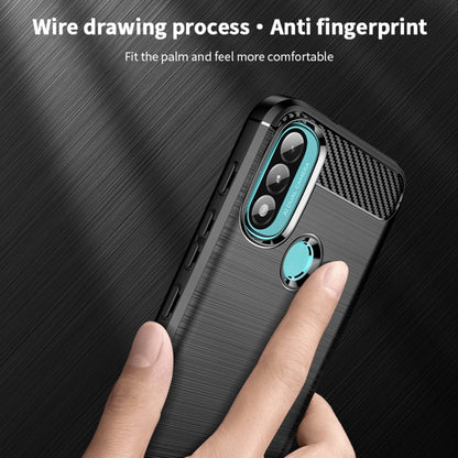 For Motorola Moto E20 / E30 / E40 MOFI Gentleness Series Brushed Texture Carbon Fiber Soft TPU Case(Black) - Motorola Cases by MOFI | Online Shopping UK | buy2fix