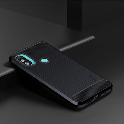 For Motorola Moto E20 / E30 / E40 MOFI Gentleness Series Brushed Texture Carbon Fiber Soft TPU Case(Blue) - Motorola Cases by MOFI | Online Shopping UK | buy2fix