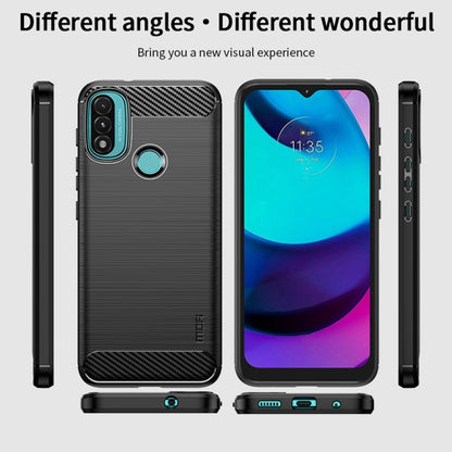 For Motorola Moto E20 / E30 / E40 MOFI Gentleness Series Brushed Texture Carbon Fiber Soft TPU Case(Red) - Motorola Cases by MOFI | Online Shopping UK | buy2fix