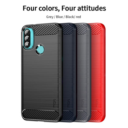 For Motorola Moto E20 / E30 / E40 MOFI Gentleness Series Brushed Texture Carbon Fiber Soft TPU Case(Red) - Motorola Cases by MOFI | Online Shopping UK | buy2fix