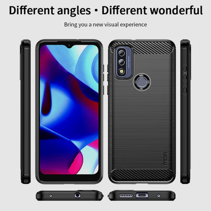 For Motorola Moto G Pure 2021 MOFI Gentleness Series Brushed Texture Carbon Fiber Soft TPU Case(Black) - Motorola Cases by MOFI | Online Shopping UK | buy2fix