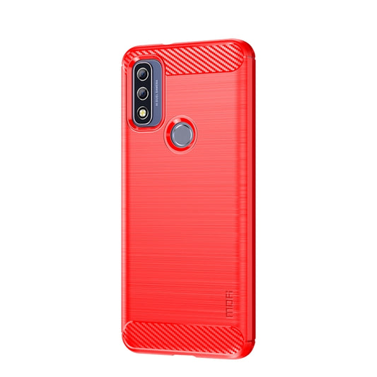 For Motorola Moto G Pure 2021 MOFI Gentleness Series Brushed Texture Carbon Fiber Soft TPU Case(Red) - Motorola Cases by MOFI | Online Shopping UK | buy2fix