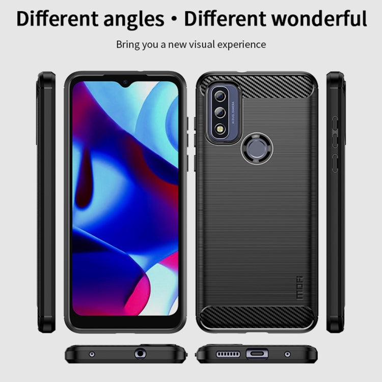For Motorola Moto G Pure 2021 MOFI Gentleness Series Brushed Texture Carbon Fiber Soft TPU Case(Red) - Motorola Cases by MOFI | Online Shopping UK | buy2fix