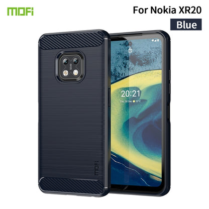 For Nokia XR20 MOFI Gentleness Series Brushed Texture Carbon Fiber Soft TPU Case(Blue) - Nokia Cases by MOFI | Online Shopping UK | buy2fix