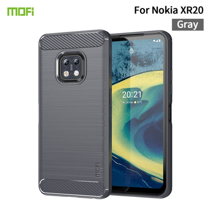 For Nokia XR20 MOFI Gentleness Series Brushed Texture Carbon Fiber Soft TPU Case(Gray) - Nokia Cases by MOFI | Online Shopping UK | buy2fix