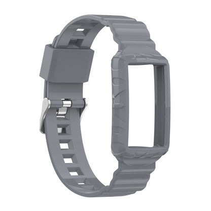 For Fitbit Charge 4 Silicone One Body Armor Watch Band(Gray) - Watch Bands by buy2fix | Online Shopping UK | buy2fix