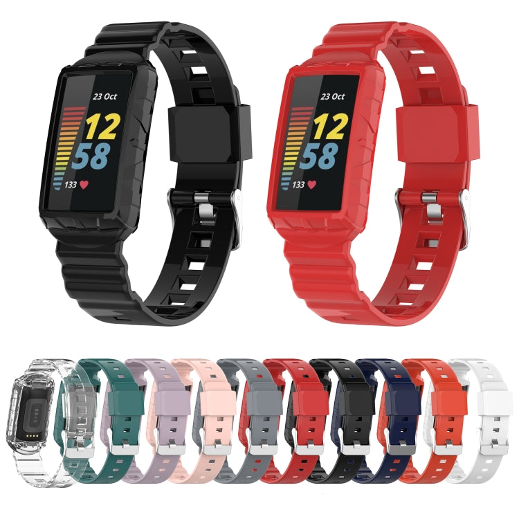 For Fitbit Charge 4 Silicone One Body Armor Watch Band(Navy Blue) - Watch Bands by buy2fix | Online Shopping UK | buy2fix