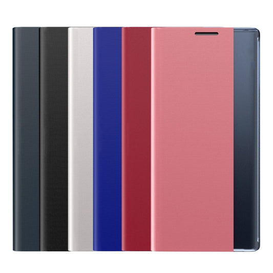 For Samsung Galaxy S22 Ultra 5G Plain Texture Cloth Attraction Flip Holder Leather Phone Case(Silver) by buy2fix