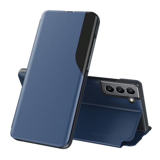 For Samsung Galaxy S22 5G Attraction Flip Holder Leather Phone Case(Blue) - Galaxy S22 5G Cases by buy2fix | Online Shopping UK | buy2fix