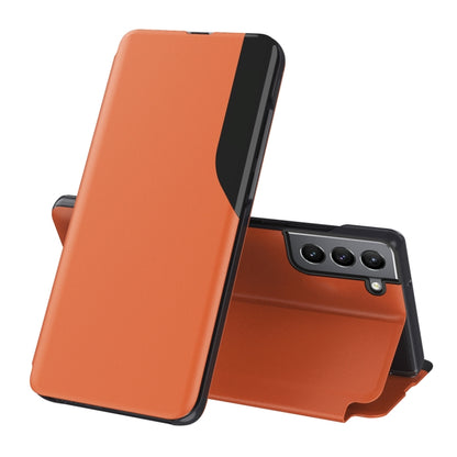 For Samsung Galaxy S22 5G Attraction Flip Holder Leather Phone Case(Orange) - Galaxy S22 5G Cases by buy2fix | Online Shopping UK | buy2fix