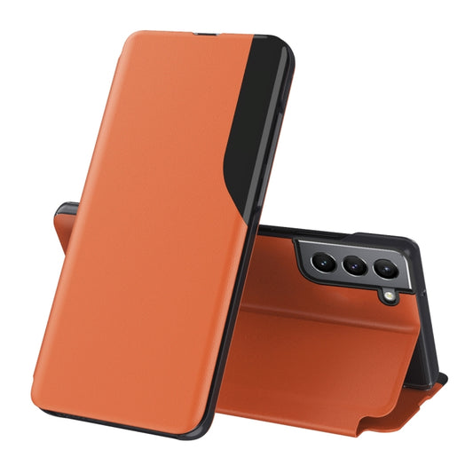 For Samsung Galaxy S22 5G Attraction Flip Holder Leather Phone Case(Orange) - Galaxy S22 5G Cases by buy2fix | Online Shopping UK | buy2fix
