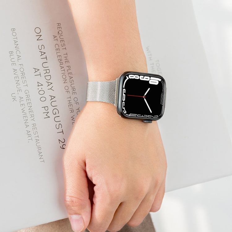 Milan Meta Watch Band For Apple Watch Series 9&8&7 41mm / SE 3&SE 2&6&SE&5&4 40mm / 3&2&1 38mm(Silver) by buy2fix