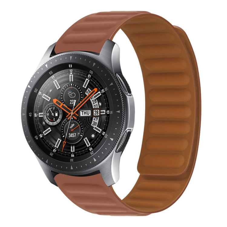 Silicone Magnetic Watch Band For Samsung Galaxy Gear Sport(Brown) - Watch Bands by buy2fix | Online Shopping UK | buy2fix