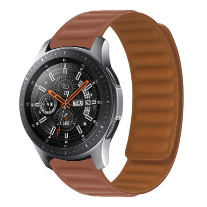 Silicone Magnetic Watch Band For Samsung Galaxy Gear Sport(Brown) - Watch Bands by buy2fix | Online Shopping UK | buy2fix