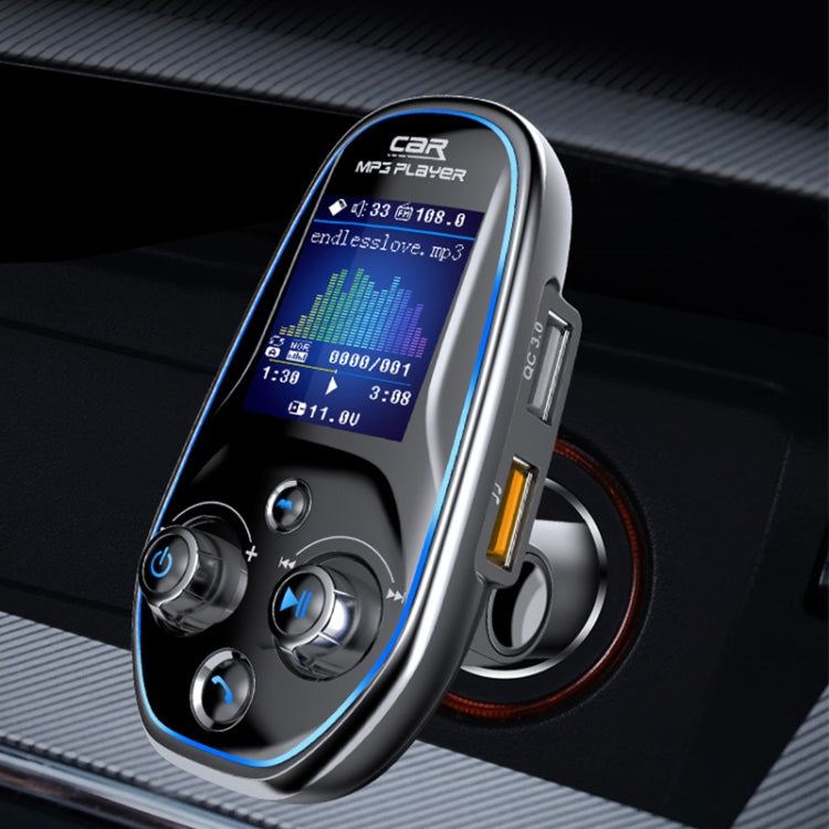 BT29 Color Screen Car Multi-functional Mp3 Player Multi-language Aux Out Card Bluetooth Adapter - Bluetooth Car Kits by buy2fix | Online Shopping UK | buy2fix