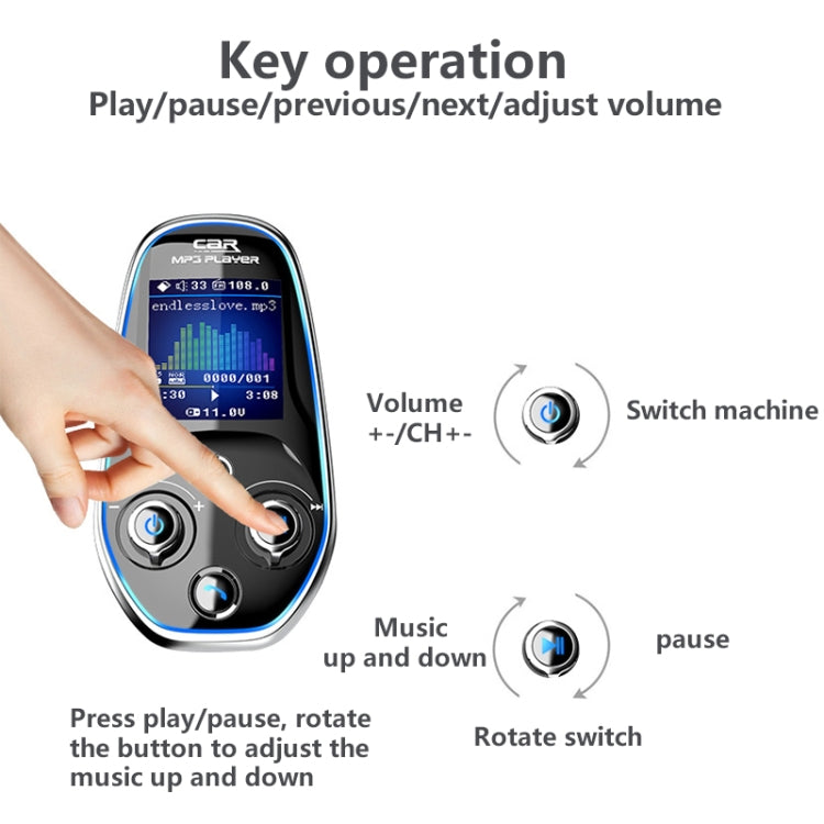 BT29 Color Screen Car Multi-functional Mp3 Player Multi-language Aux Out Card Bluetooth Adapter - Bluetooth Car Kits by buy2fix | Online Shopping UK | buy2fix