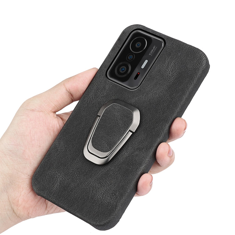 Ring Holder PU Phone Case For Xiaomi Mi 11T / 11T Pro(Blue) - Xiaomi Cases by buy2fix | Online Shopping UK | buy2fix