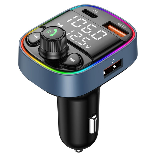 C87B PD QC3.0 Quick Charger Bluetooth 5.0 FM Transmitter Hands-free MP3 U Disk Car Music Player Kit - Bluetooth Car Kits by buy2fix | Online Shopping UK | buy2fix