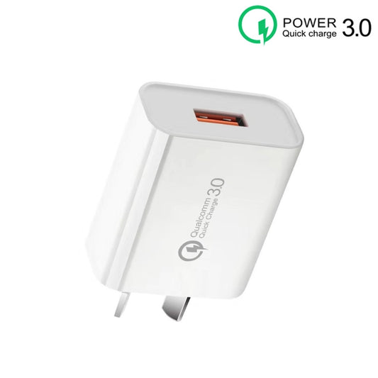 CA-25 QC3.0 USB 3A Fast Charger for Mobile Phone, AU Plug(White) - USB Charger by buy2fix | Online Shopping UK | buy2fix