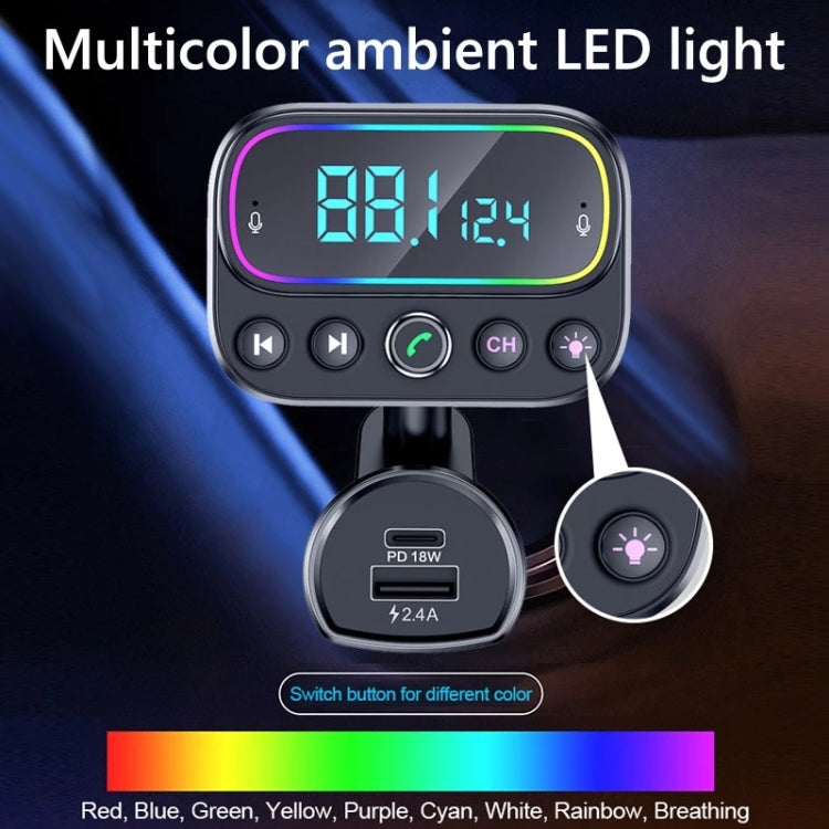 T67 Bluetooth 5.0 Car MP3 Music Player FM Modulator Transmitter Wireless AUX Adapter Hands-free - Bluetooth Car Kits by buy2fix | Online Shopping UK | buy2fix