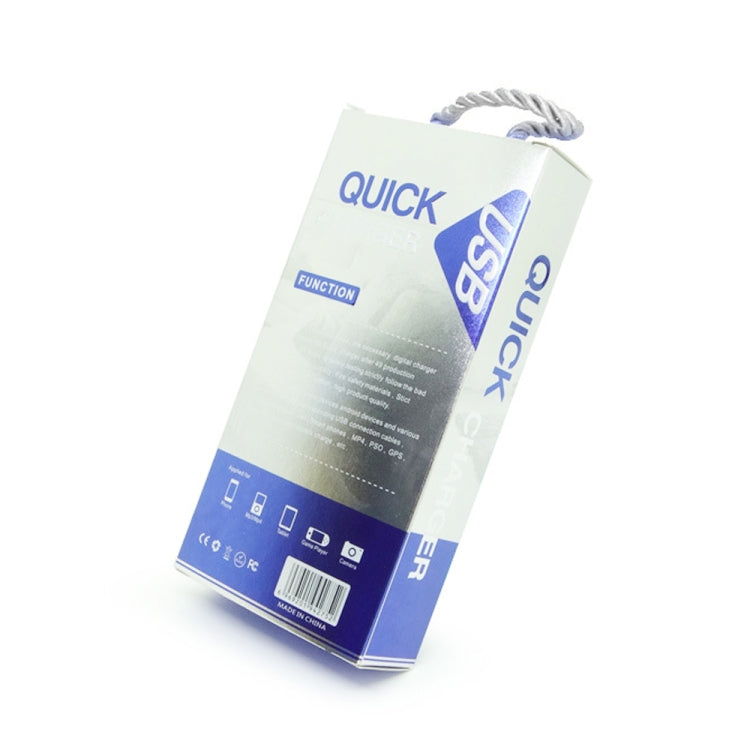 CA-25 QC3.0 USB 3A Fast Charger with USB to Micro USB Data Cable, AU Plug(White) - USB Charger by buy2fix | Online Shopping UK | buy2fix
