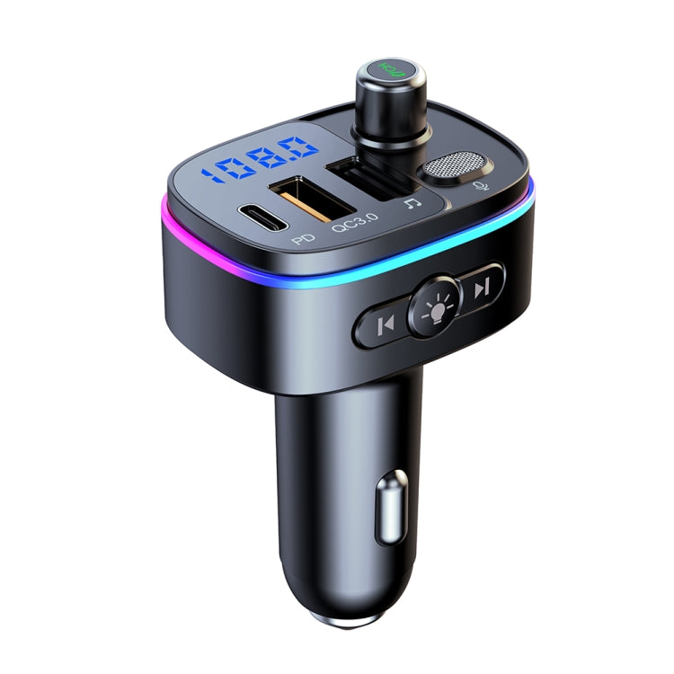 T65 Car Bluetooth FM Transmitter Dual USB Type-C QC3.0 Charger - Bluetooth Car Kits by buy2fix | Online Shopping UK | buy2fix