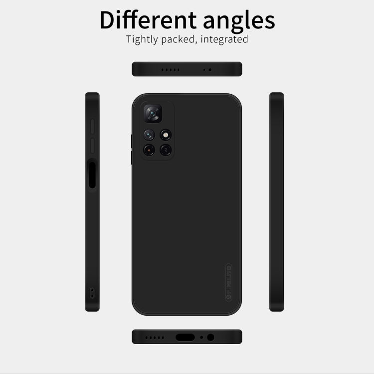 For Xiaomi Redmi Note 11 / Poco M4 Pro 5G PINWUYO Liquid Silicone TPU Phone Case(Black) by PINWUYO