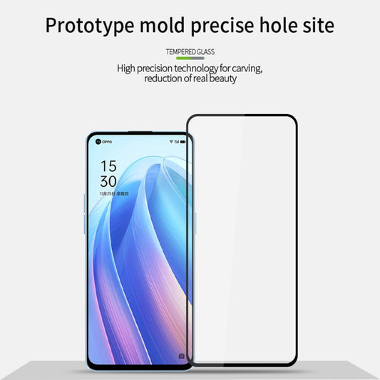 For OPPO Reno7 Pro 5G PINWUYO 9H 2.5D Full Screen Tempered Glass Film(Black) - OPPO Tempered Glass by PINWUYO | Online Shopping UK | buy2fix