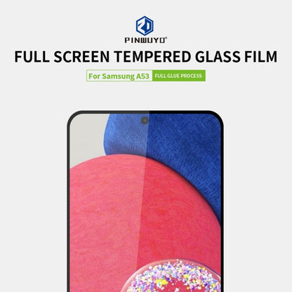 For Samsung Galaxy A53 PINWUYO 9H 2.5D Full Screen Tempered Glass Film(Black) - Galaxy Tempered Glass by PINWUYO | Online Shopping UK | buy2fix