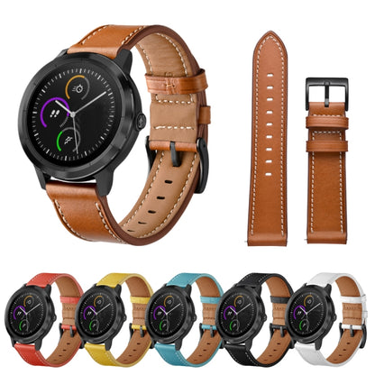 For Huawei Watch GT3 42mm / Watch GT2 42mm First Layer Leather Sewing Thread Watch Band (Brown) by buy2fix