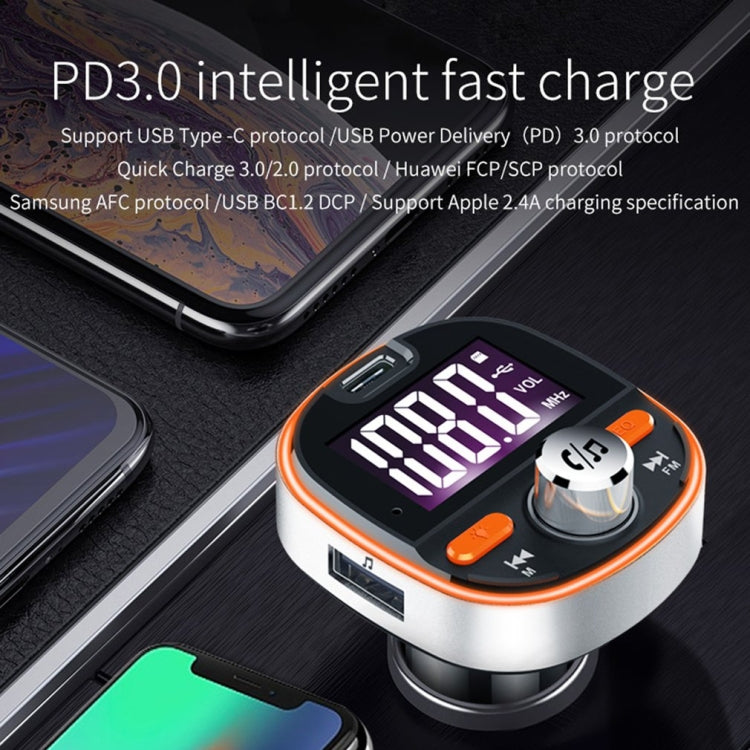 BC53 Wireless Car MP3 Player 5.0 FM Transmitter Colored Ambient Lights Hands-free Car Charger - Bluetooth Car Kits by buy2fix | Online Shopping UK | buy2fix
