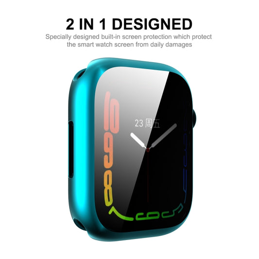 For Apple Watch Series 8 / 7 41mm ENKAY Hat-Prince Electroplated TPU Case(Dark Blue) - Watch Cases by ENKAY | Online Shopping UK | buy2fix