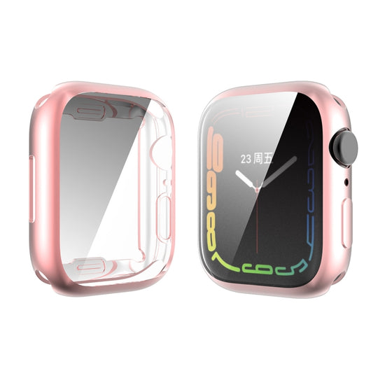 For Apple Watch Series 9 / 8 / 7 45mm ENKAY Hat-Prince Electroplated TPU Case(Pink)